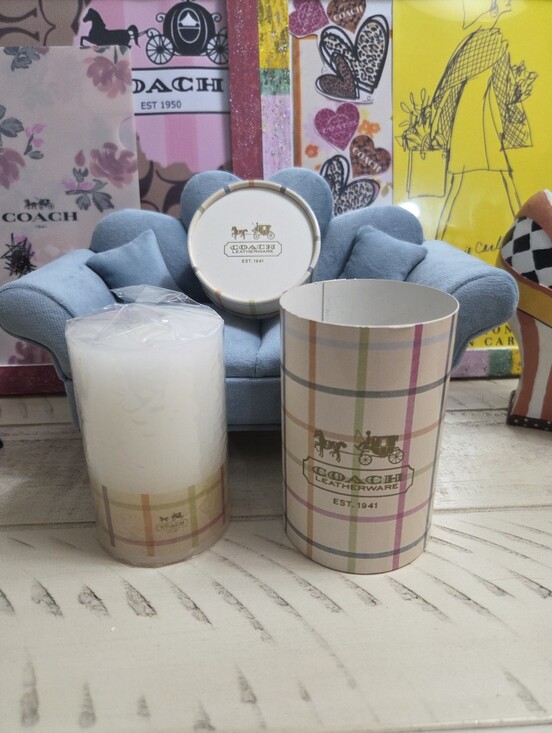 Coach Other - COACH Leatherware novelty Tattersall candle with its matching container, NEW